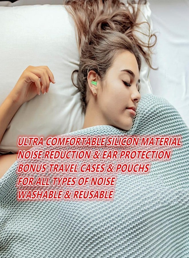 Vickay Noise Cancelling Ear Plugs for Sleeping, 2 Pairs Vickay Ultra Soft Reusable Silicone Ear Plugs Waterproof 32dB NRR for Sleeping,Swimming,Snoring, Concerts with 2 Storage Cases+2 Travel Pouches - Image 4