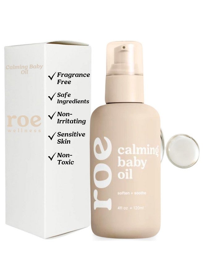 Roe Wellness Baby Oil Calming & Soothes, Hydrates Rough and Irritated Skin | All Natural Non-Greasy Hydrating Baby Oil | Moisturize Full Body (Calming Baby Oil) - Image 1