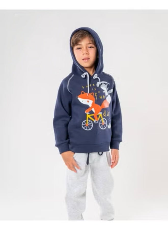 JOCKEY Kids Boy Inner Fleece the Fox & Bike Print Winter Pajama Set