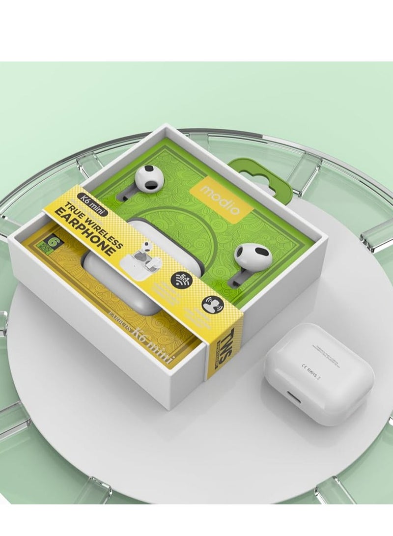 modio RENO-6 Wireless Earbuds with Premium Sound, Comfortable Fit, and Effortless Connectivity - Image 4