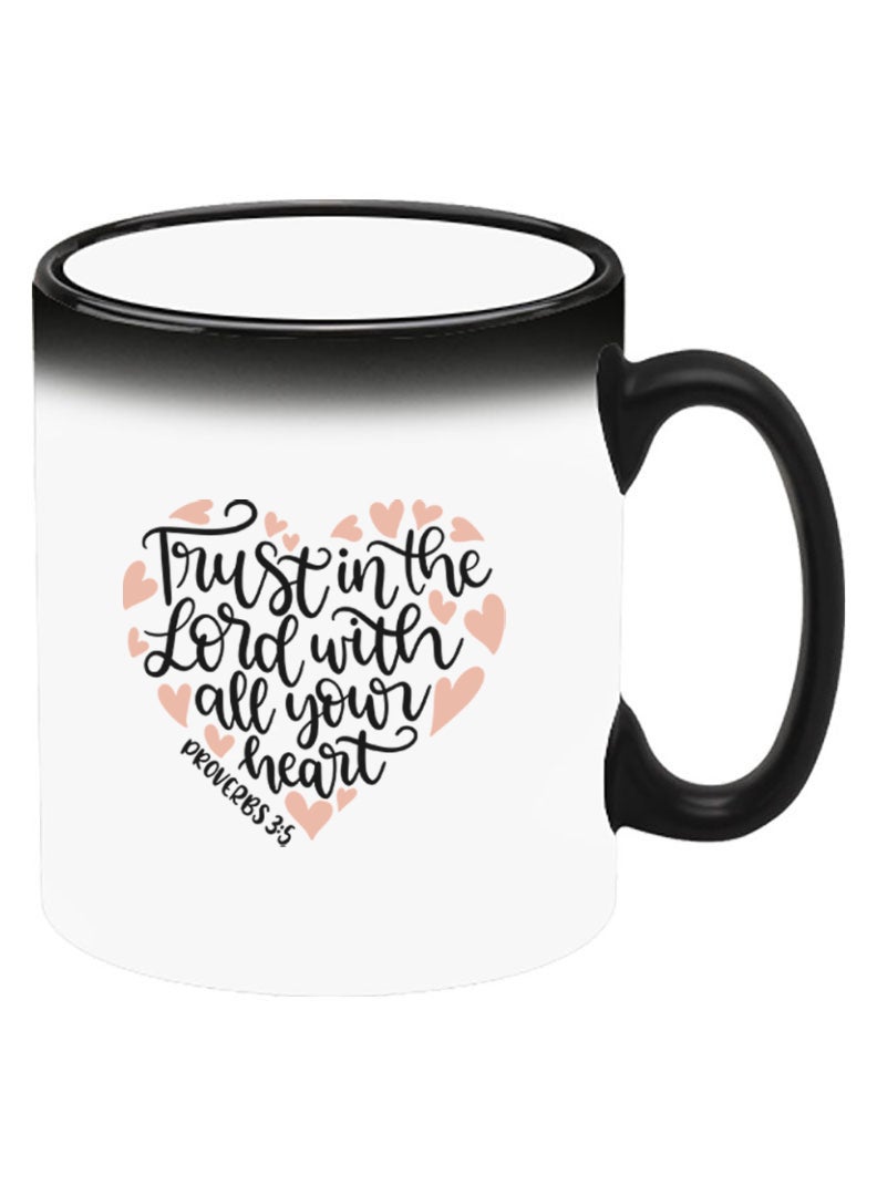 Theodor Color Changing Heat Sensitive Ceramic Mug, Image Revealed When HOT Liquid is Added! Trust in the lord with all your heart - Image 2
