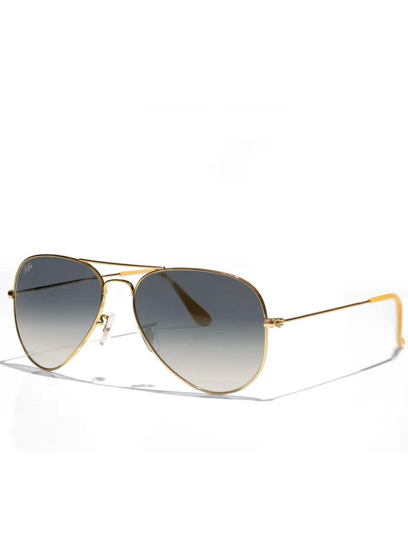 سيلفي Selfie Aviator Blue Gold Metal Frame with UV 400 Sunglasses, SE3025-016