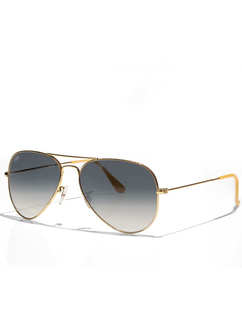 selfie Selfie Aviator Blue Gold Metal Frame with UV 400 Sunglasses, SE3025-016  - Image 2