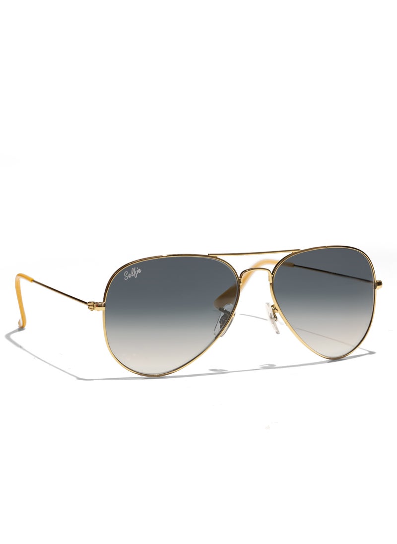 selfie Selfie Aviator Blue Gold Metal Frame with UV 400 Sunglasses, SE3025-016  - Image 3