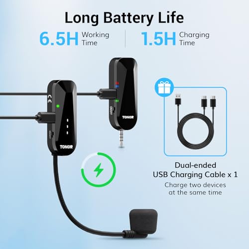 TONOR Wireless Headset Microphone, UHF Microphone Headset System, Head Handheld Mic 2 in 1, Ear Mic with 20 Channels, 65ft Range for Fitness, Teaching, Tour Guide, Voice Amplifier, Speaker, Pa - Image 5