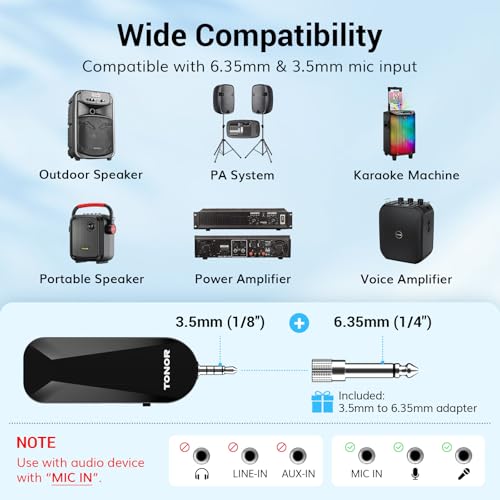 TONOR Wireless Headset Microphone, UHF Microphone Headset System, Head Handheld Mic 2 in 1, Ear Mic with 20 Channels, 65ft Range for Fitness, Teaching, Tour Guide, Voice Amplifier, Speaker, Pa - Image 2
