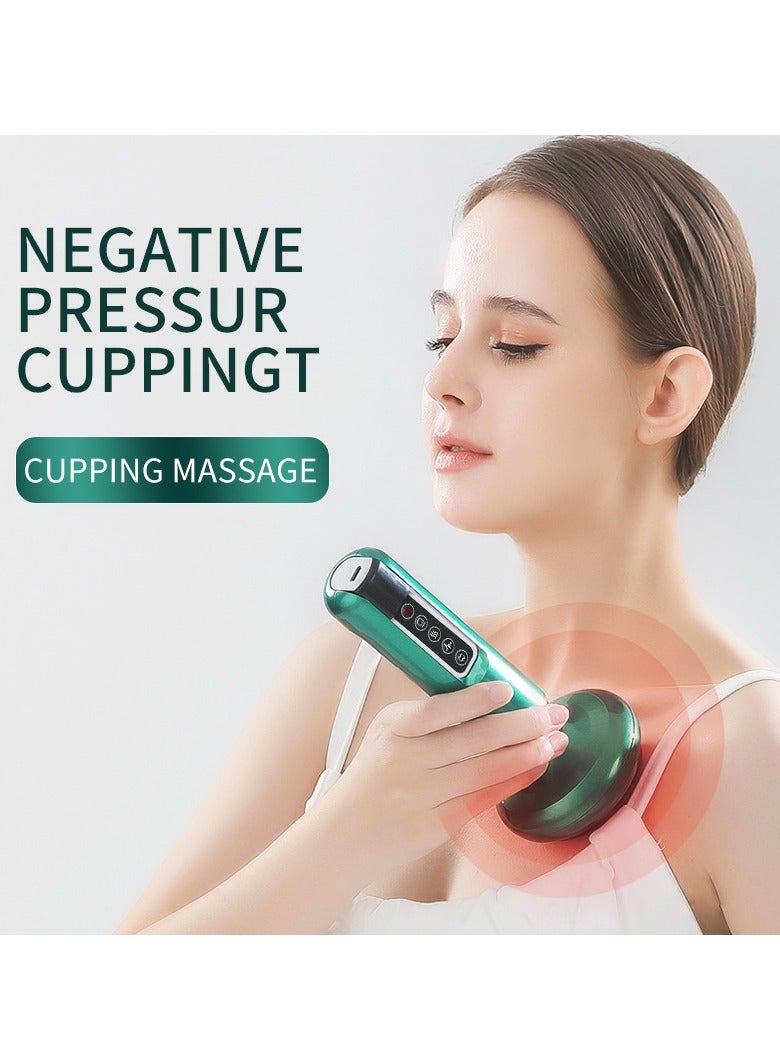 آلة العلاج بالحجامة الكهربائية آلة تدليك بالحجامة الكهربائية قابلة لإعادة الشحن بالتدفئة بالضوء الأحمر للظهر، 12 مراحل شفط قابلة للتعديل لتحسين الصحة الفرعية لتخفيف التوتر - Image 3