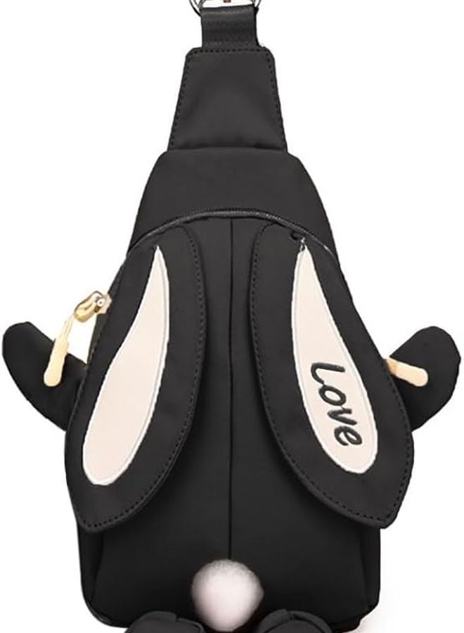 Canvas Crossbody Backpack Cute Cartoon Shape Adjustable Strap Large Capacity For Teen Girls - Image 1