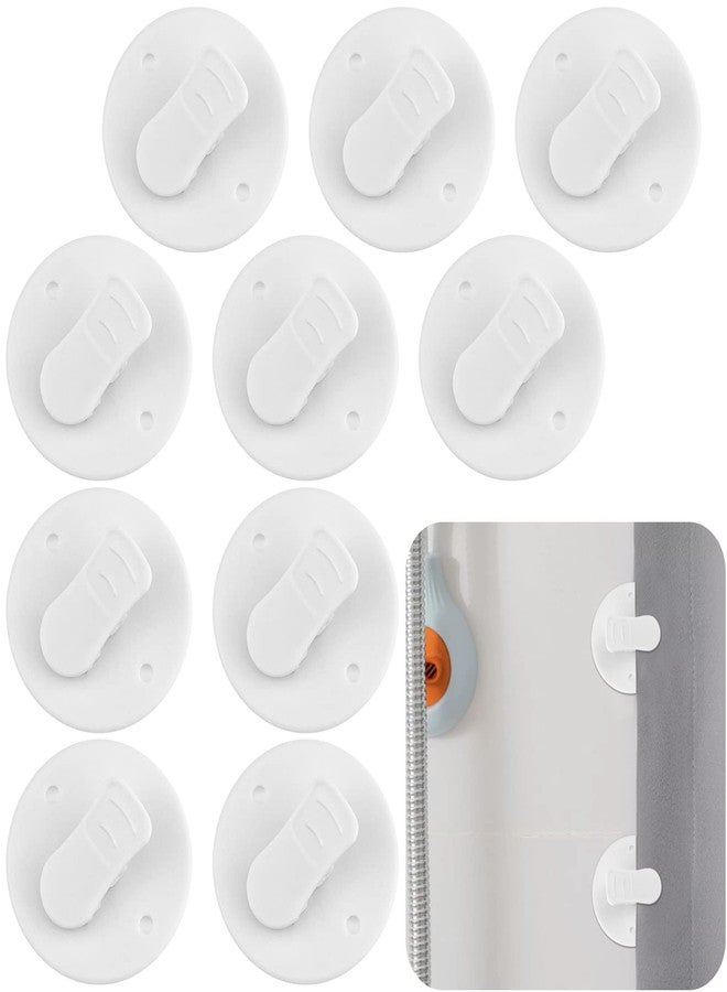 Aswewamt 10 Pcs Shower Curtain Clips Self Adhesive Shower Curtain Clips Windproof Splash Clips Protect Clamp Clips Bathroom Curtain Weight Clip for Home - Image 1