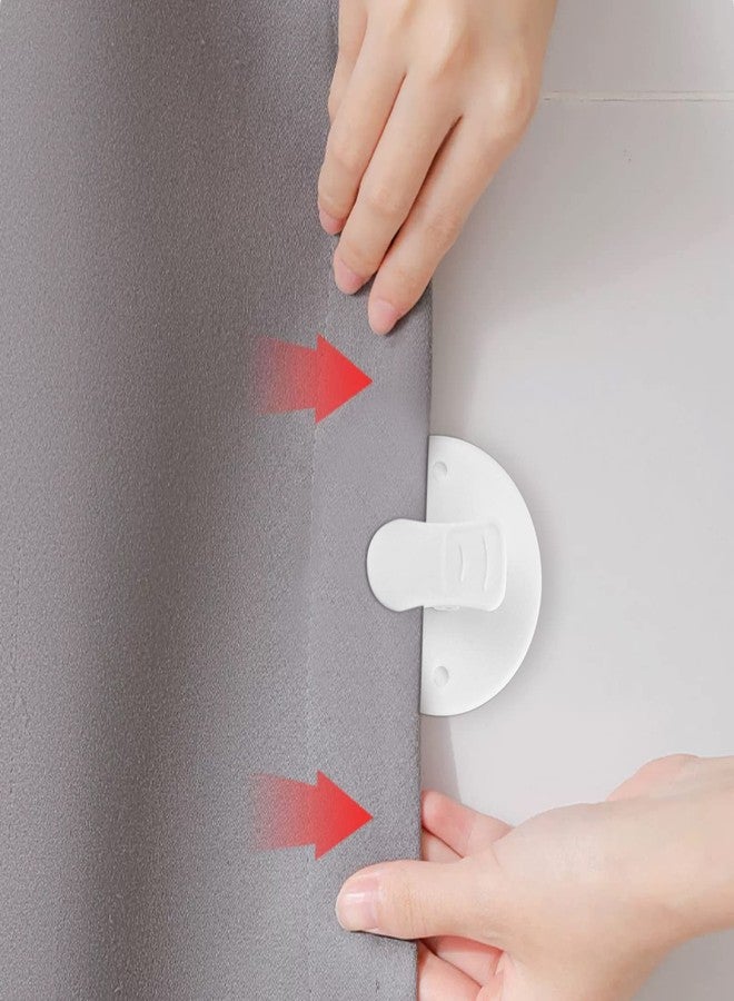 Aswewamt 10 Pcs Shower Curtain Clips Self Adhesive Shower Curtain Clips Windproof Splash Clips Protect Clamp Clips Bathroom Curtain Weight Clip for Home - Image 4