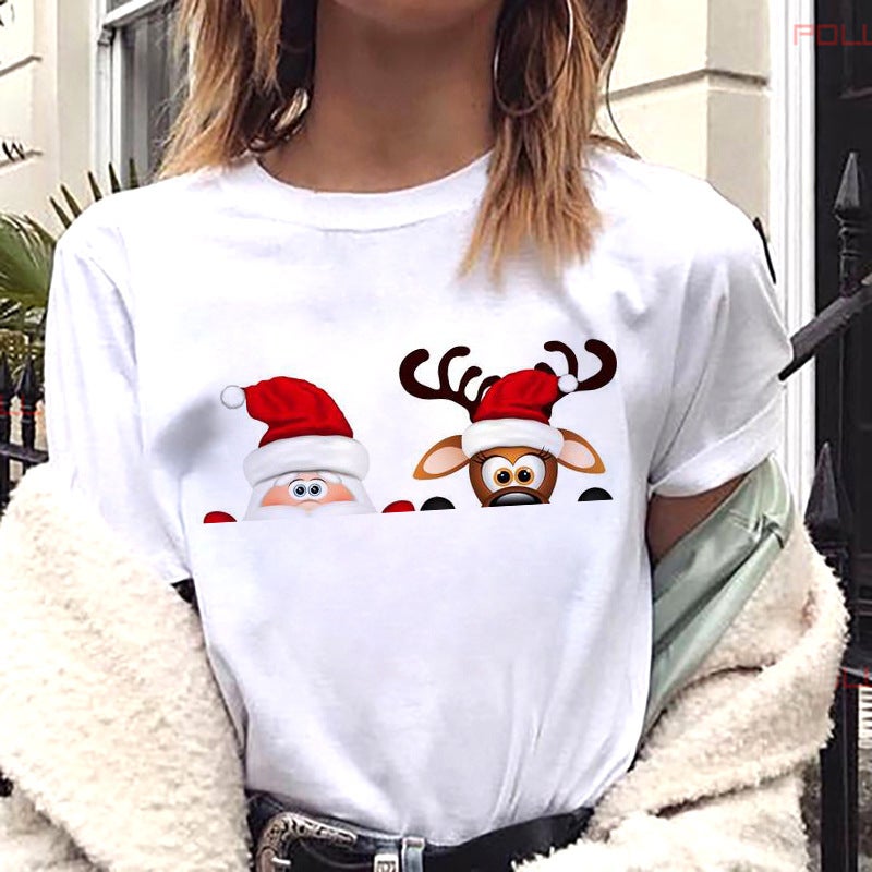 Cross-border supply T-shirt printed T-shirt women's short-sleeved women's clothing - Image 1