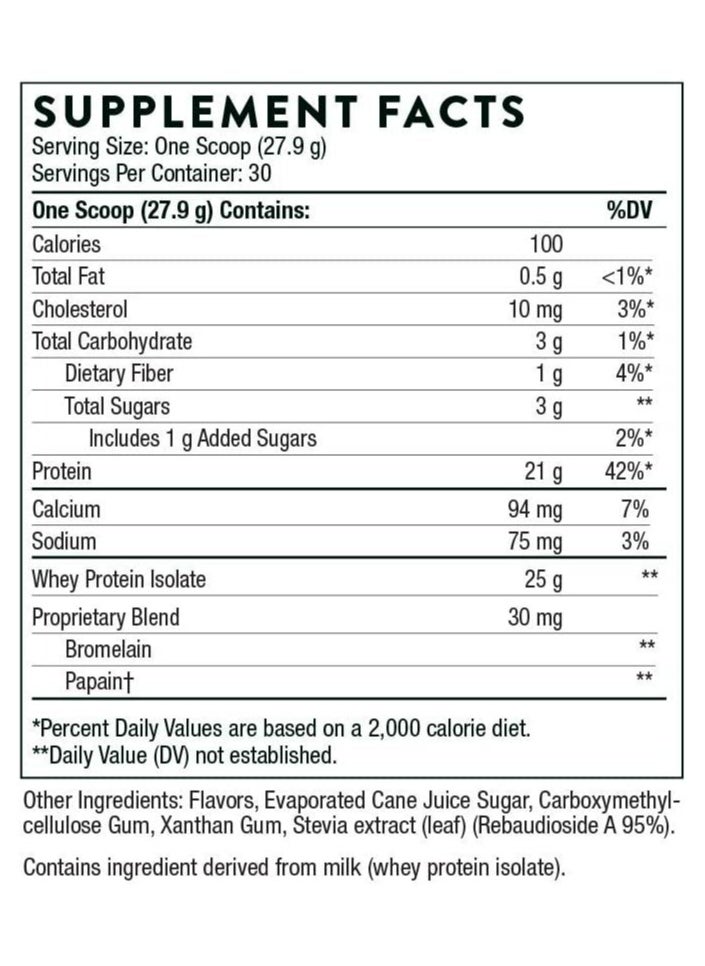 Thorne - Whey Protein Isolate Vanilla Flavoured Dietary Supplement,NET WT.29.5 OZ (1.84 LB)837 grams - Image 1