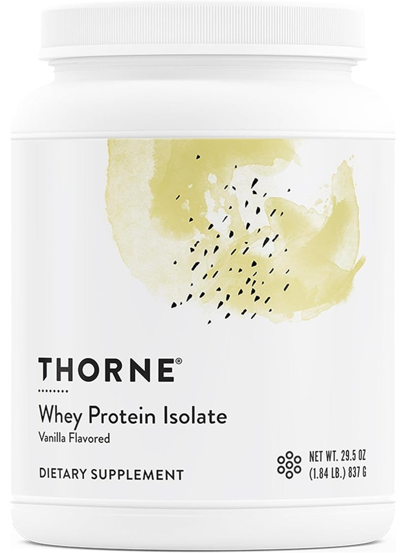 Thorne Whey Protein Isolate - Vanilla Flavored - Dietary Supplement - Net wt 29.6 oz (837 g) - Image 1