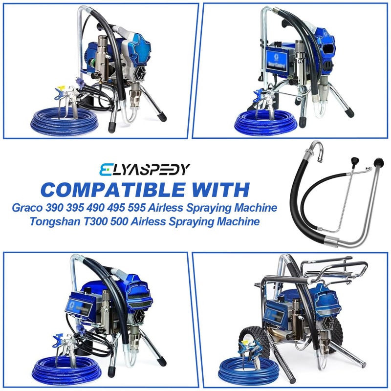 Elyaspedy 2026 New Stainless Steel Suction Hose and Reflux Line Sets,Compatible With Graco 390 395 490 495 595 And Tongshan T300 500 Airless Spraying/Line Painting Machine,Airless Paint Sprayer Accessories - Image 3