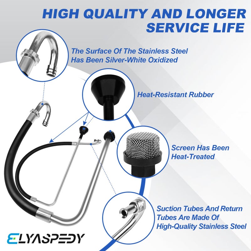 Elyaspedy 2026 New Stainless Steel Suction Hose and Reflux Line Sets,Compatible With Graco 390 395 490 495 595 And Tongshan T300 500 Airless Spraying/Line Painting Machine,Airless Paint Sprayer Accessories - Image 4