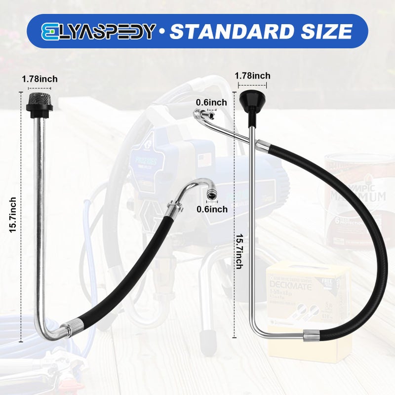 Elyaspedy 2026 New Stainless Steel Suction Hose and Reflux Line Sets,Compatible With Graco 390 395 490 495 595 And Tongshan T300 500 Airless Spraying/Line Painting Machine,Airless Paint Sprayer Accessories - Image 2