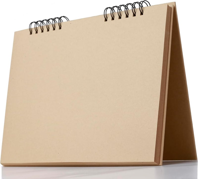 Format: Spiral-bound 1 SuyuanArt كراسة رسم بلون بني فاتح للفنانين، عبوة من قطعتين مقاس 9×12 بوصة، كراسة ورق للوسائط المتعددة بتجليد حلزوني، غلاف صلب، ورق كرافت خالٍ من الأحماض، كراسة رسم بدرجة بنية مقاس A4 للرسم والتخطيط والتلوين وألبومات العائلة والمزيد - Image 3