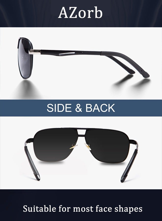AZorb Polarized Aviator Sunglasses Men Metal Frame Men's Sunglasses Classic Women Sun Glassess Eye UV Protection Shades for Driving Fishing Outdoor - Image 4