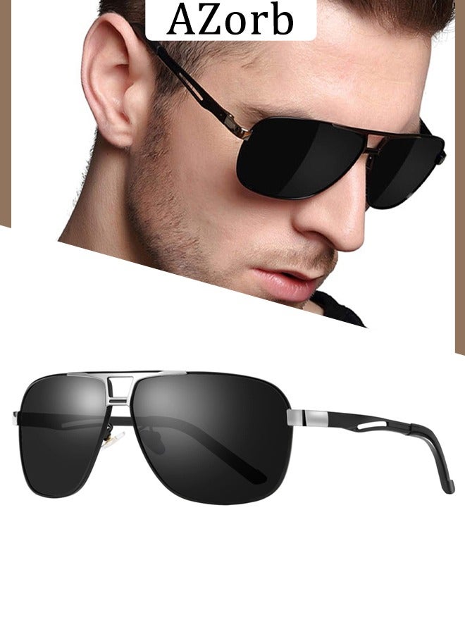 AZorb Polarized Aviator Sunglasses Men Metal Frame Men's Sunglasses Classic Women Sun Glassess Eye UV Protection Shades for Driving Fishing Outdoor - Image 1
