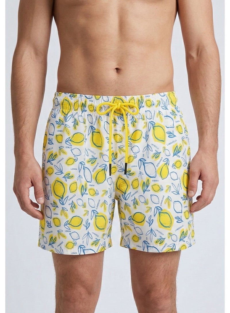 Pavone Lemon Print Swim Shorts - Image 4