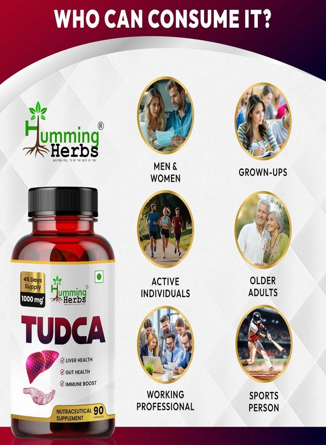 الأعشاب الطنانة هامينغ هيربس TUDCA 1000 ملغ - مكمل غذائي عالي الفعالية من حمض التورورسوديوكسيكوليك لصحة الكبد والجهاز الهضمي - 90 كبسولة نباتية (تكفي لمدة 45 يومًا) - يدعم تدفق الصفراء ووظائف الأمعاء والمناعة - Image 4