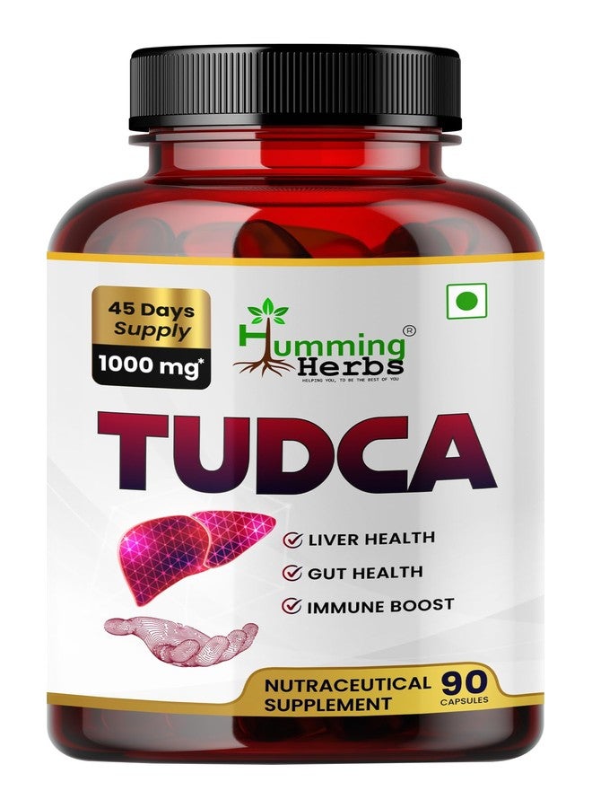 الأعشاب الطنانة هامينغ هيربس TUDCA 1000 ملغ - مكمل غذائي عالي الفعالية من حمض التورورسوديوكسيكوليك لصحة الكبد والجهاز الهضمي - 90 كبسولة نباتية (تكفي لمدة 45 يومًا) - يدعم تدفق الصفراء ووظائف الأمعاء والمناعة - Image 1