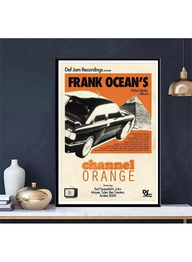 Home Trove Motlwat Frank Ocean Poster Channel Orange Posters Music Album Posters Aesthetics Room Hd Print Canvas Wall Art Home Decor 12X18 Inch Unframed  - Image 3
