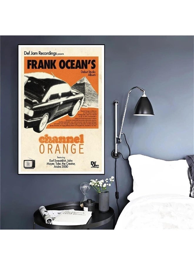 Home Trove Motlwat Frank Ocean Poster Channel Orange Posters Music Album Posters Aesthetics Room Hd Print Canvas Wall Art Home Decor 12X18 Inch Unframed  - Image 2