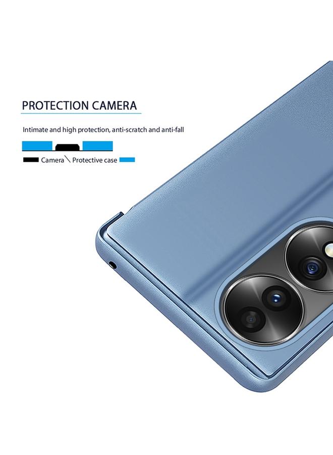 S-TOP Case For Honor 70 Plated Mirror Horizontal Flip Leather Phone Case with Holder - Image 4