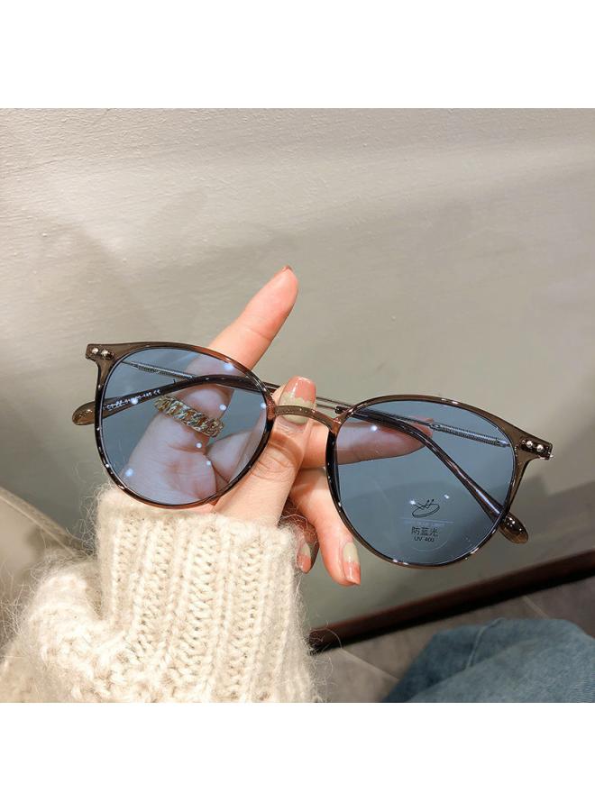 Photosensitive Color-changing Myopia Glasses Female Live Explosion Style Tea Color Film Without Makeup Artifact Can Be Equipped With Korean Glasses Frame