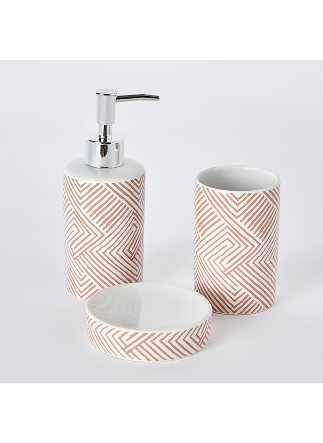 Home Box - Ella 3-Piece Ceramic Bathroom Accessory Set 7 x 18 x 17 cm - Image 1