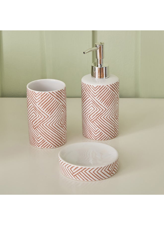 Home Box - Ella 3-Piece Ceramic Bathroom Accessory Set 7 x 18 x 17 cm - Image 1