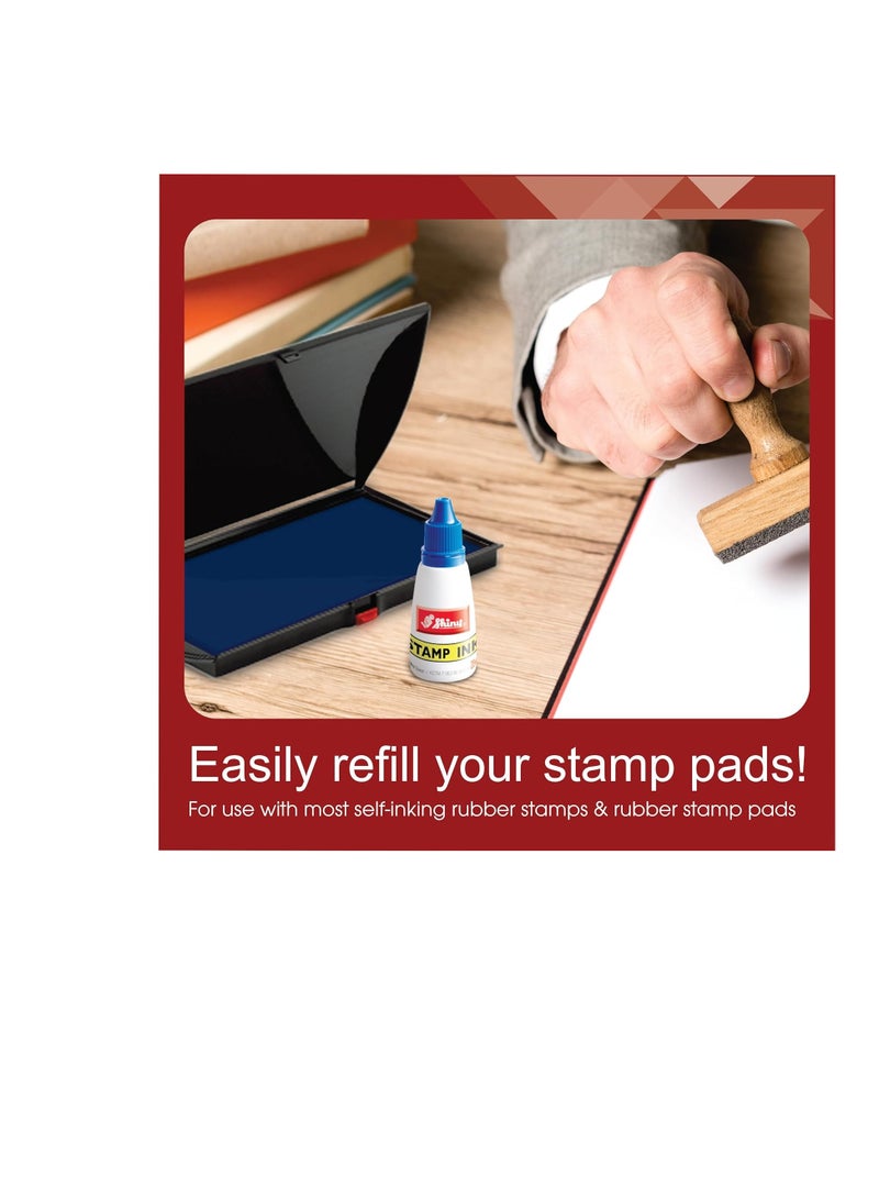 Shiny BLUE Refill Ink, Premium Water-Based Refill Ink for Rubber Stamps - Image 3