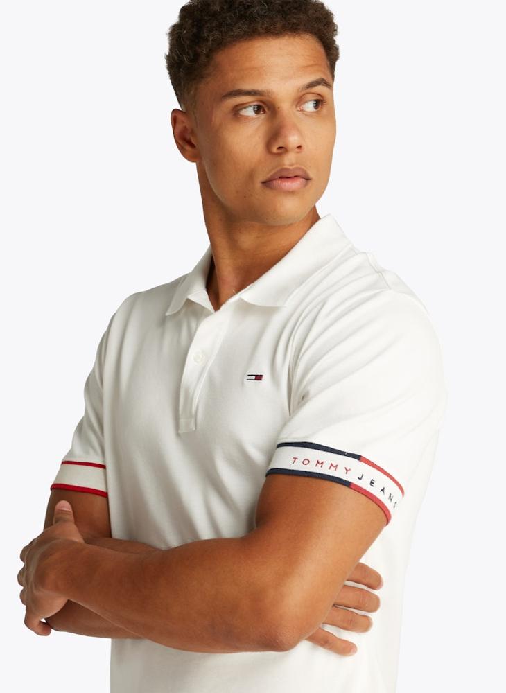 TOMMY JEANS Slim Flag Cuff Short Sleeve Polo  - Image 3