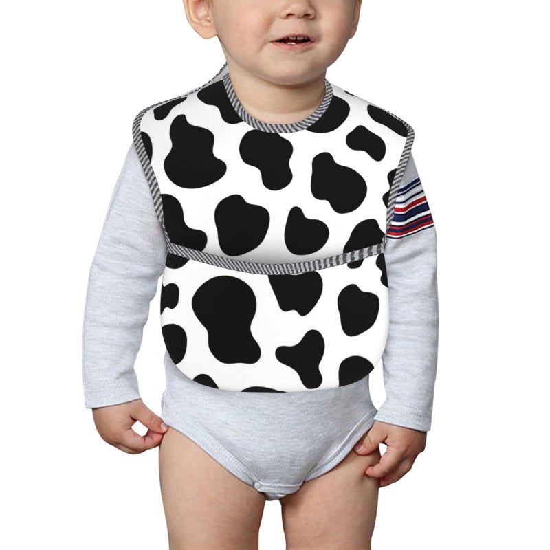 Qwalnely Cow Print Baby Stuff 2Packs Baby Bibs for 6-24 Months Waterproof Washable Fabric for Boys Girls Stuff, Newborn Toddler Bibs - Image 4