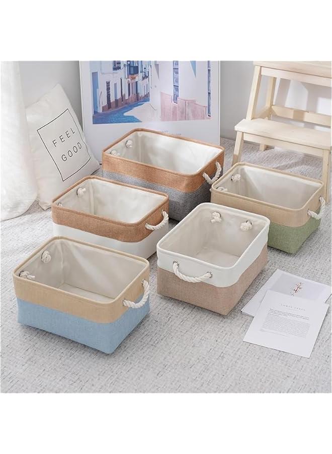 HOOKOR Storage Bins, 3 Pcs Fabric Storage Basket, Linen Closet Organizers with Handles Cubes, Rectangular Fabric Storage Bins Collapsible, Perfect for Shelves, Closets, Home, Office (Brown)  - Image 2