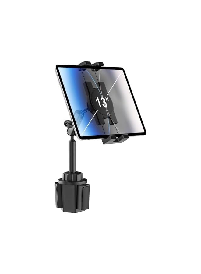 erorex Cup Holder Tablet Holder for Car Mount - [Metal Arm] Heavy Duty Adjustable Car Cup Tablet Mount Truck Car Accessories, for 4-13" Tablets iPad Pro Air Mini, Galaxy Fold, Kindle Fire, iPhone - Image 1