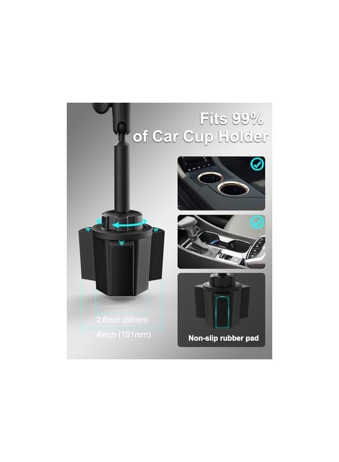 erorex Cup Holder Tablet Holder for Car Mount - [Metal Arm] Heavy Duty Adjustable Car Cup Tablet Mount Truck Car Accessories, for 4-13" Tablets iPad Pro Air Mini, Galaxy Fold, Kindle Fire, iPhone - Image 4