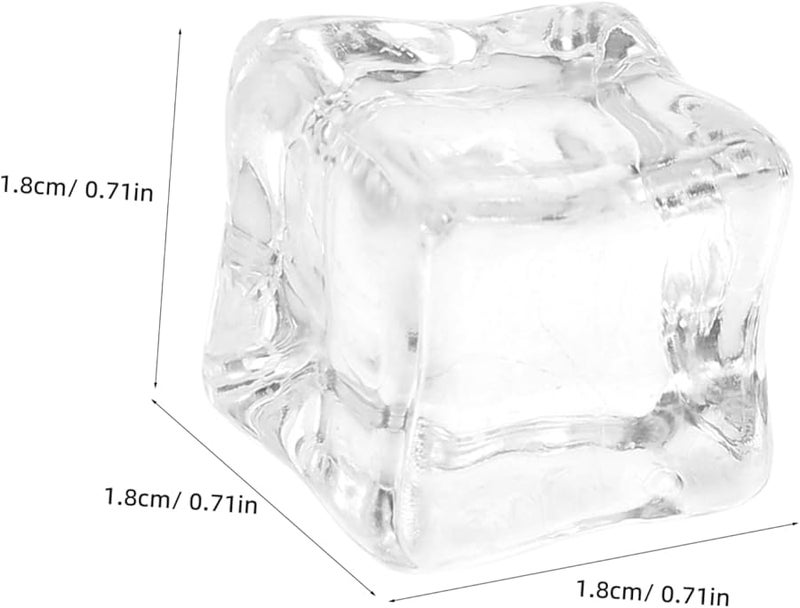 100Pcs Clear Acrylic Fake Ice Cubes For Vase Fillers Photography Props Party Decor - Image 3