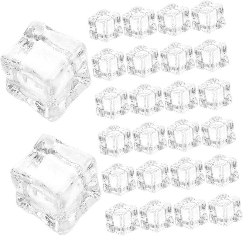 100Pcs Clear Acrylic Fake Ice Cubes For Vase Fillers Photography Props Party Decor - Image 2