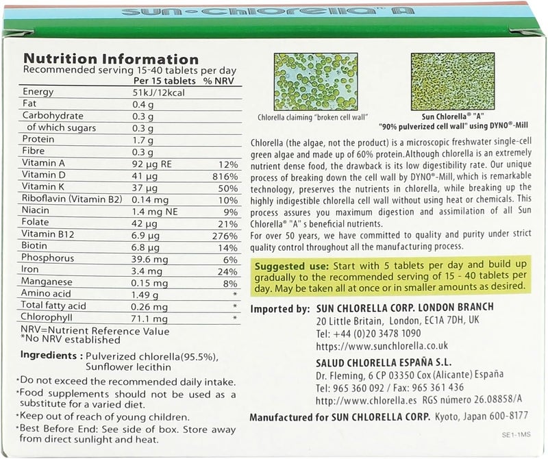 Sun Chlorella A Pack of 300 Tablets - Image 2