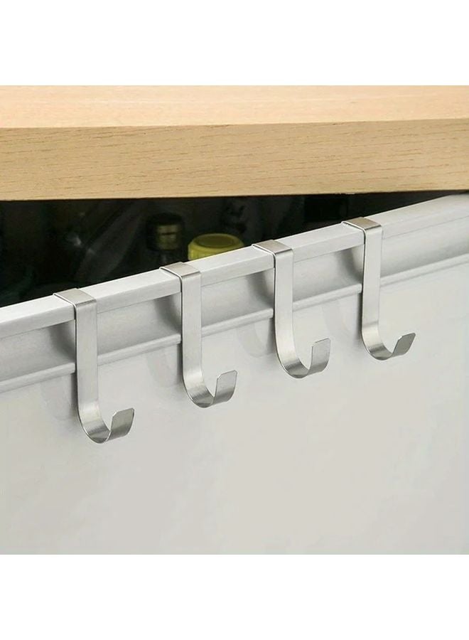 4pcs Black Multi Purpose Hooks For Kitchen Cabinet Door Back Hanging Rack - Image 4