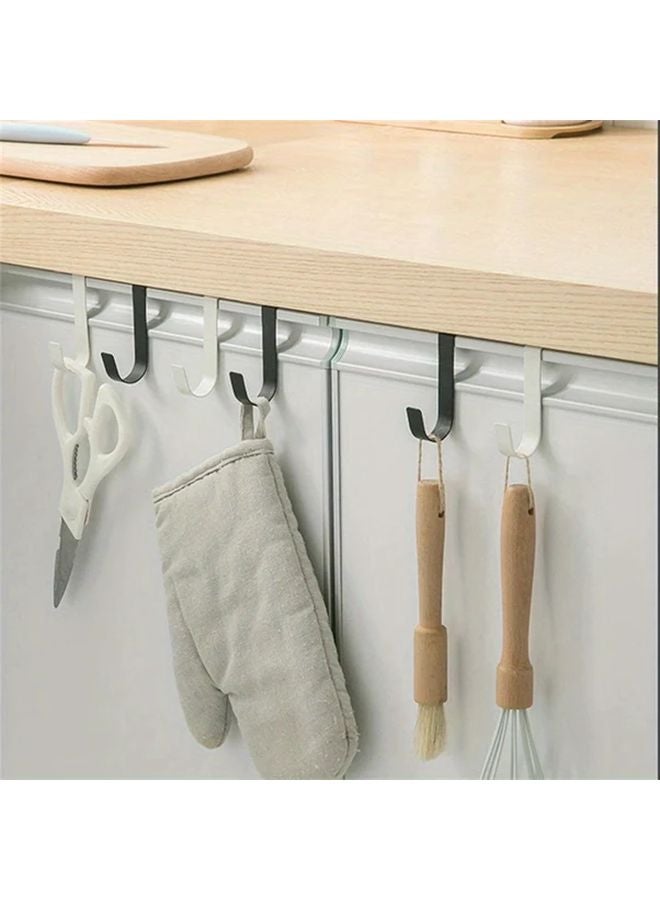 4pcs Black Multi Purpose Hooks For Kitchen Cabinet Door Back Hanging Rack - Image 5