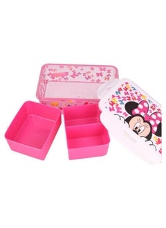 Disney Rectangular Food Container with Removable Compartments 1190 ml Food Box with Minnie So Edgy Bows BPA Free Leak Proof Lunch Box for Kids  - Image 4
