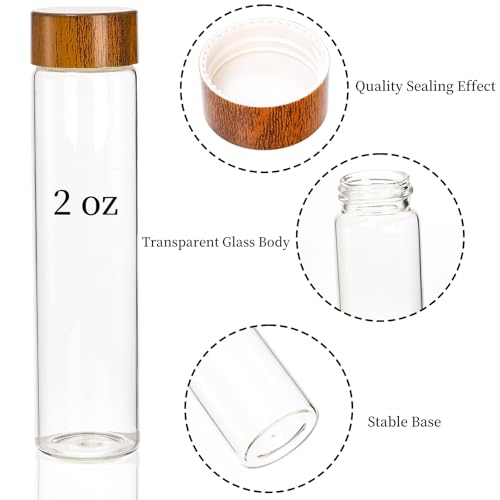 Goaste 12 Pack Coffee Bean Storage Tubes with Wooden Stand, Single Dose Coffee Bean Cellar Container, Dosing Glass Vials with Lids and Funnel for Coffee Beans Storage, Tea (2 OZ) - Image 3
