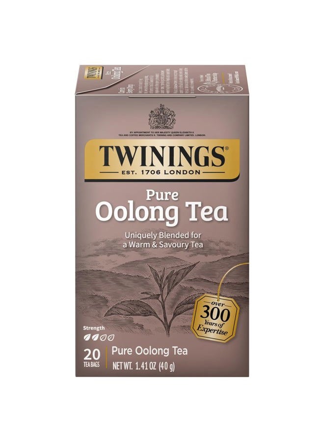 Twinings Pure Oolong Tea – Golden Caffeinated Tea, Individually Wrapped Tea Bags, 20 Count  - Image 1