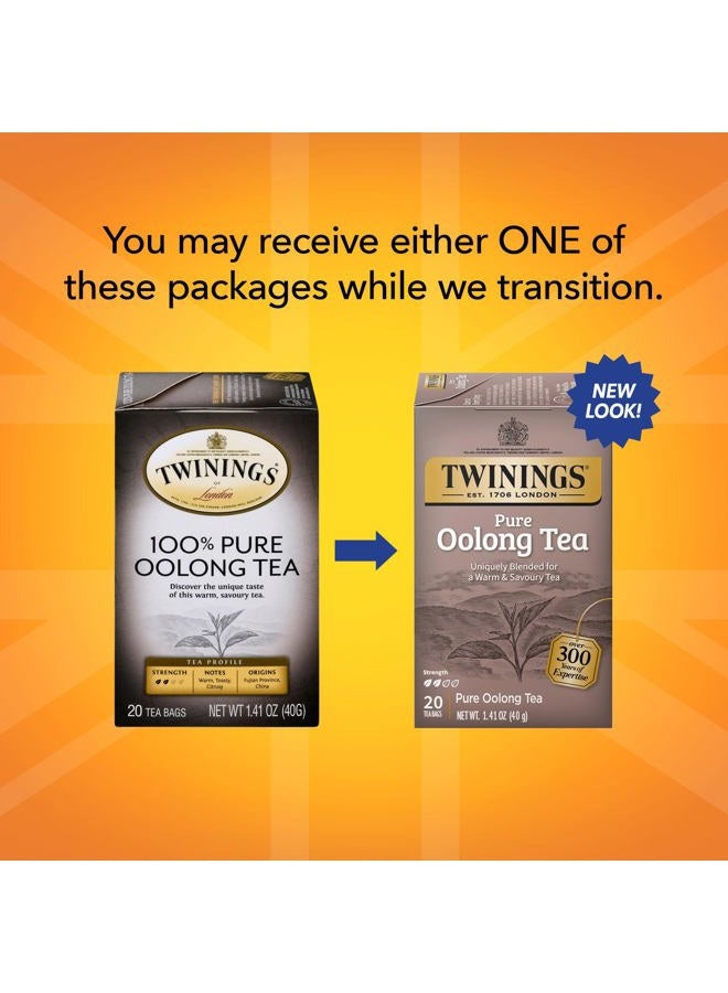 Twinings Pure Oolong Tea – Golden Caffeinated Tea, Individually Wrapped Tea Bags, 20 Count  - Image 3