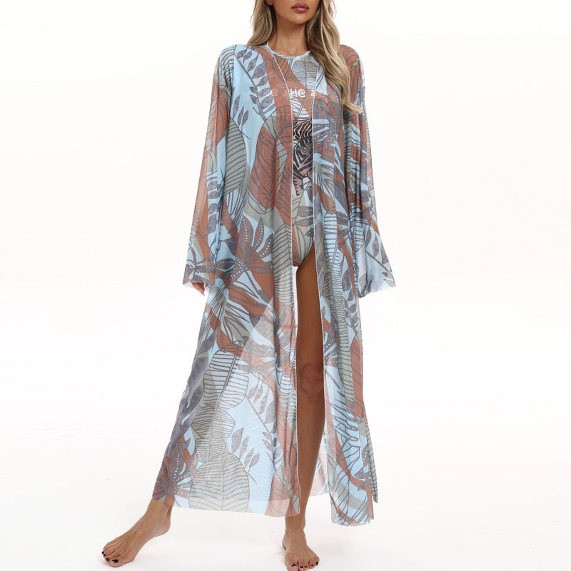 Women's Sun Protection Mesh Beach Cover Up Dress - Image 4
