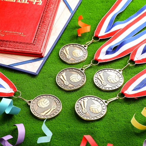 Remuuly 30 Pcs Gold Medals Bulk 2'' Basketball Soccer Baseball Volleyball Football Lacrosse Kickball Cheer Bowling Trophy Medals for Awards for Sports Participation Winner Gift(Gold,Volleyball) - Image 4