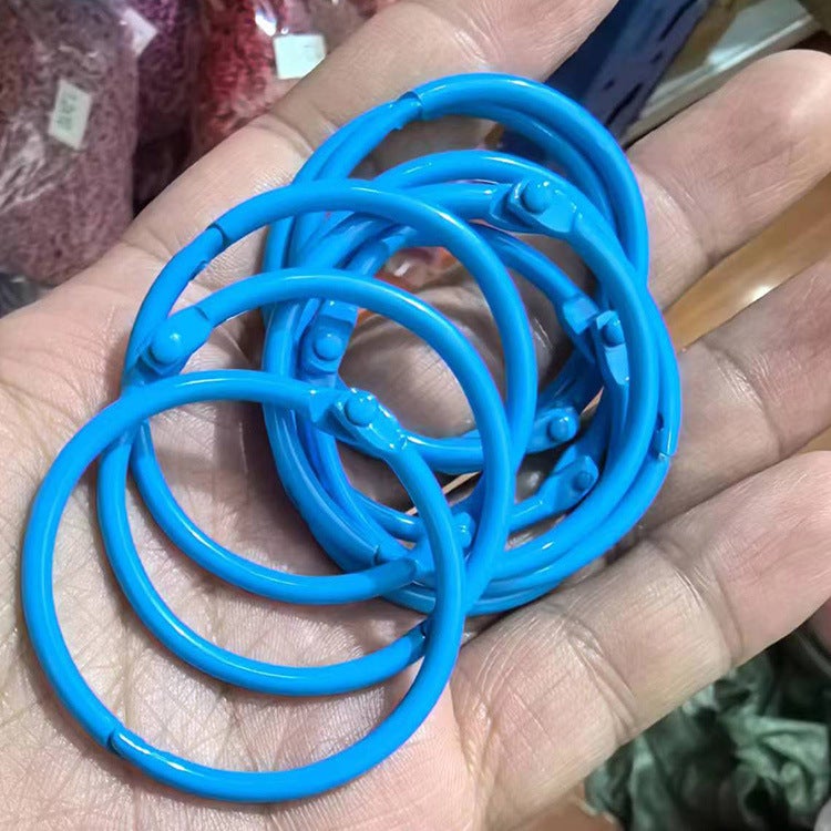 DIY 45mm Colorful Iron Painted Book Rings Keychain Clips medium blue 